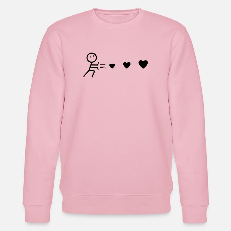 Herzenswerfender Schwarzer Mann - Stanley/Stella Unisex Bio-Sweatshirt CHANGER  - Hellrosa