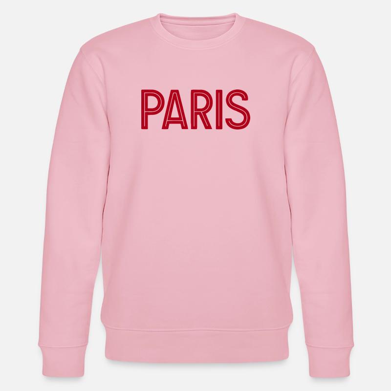 Paris Red Geometric Typography - Stanley/Stella CHANGER Unisex Organic Sweatshirt - cotton pink