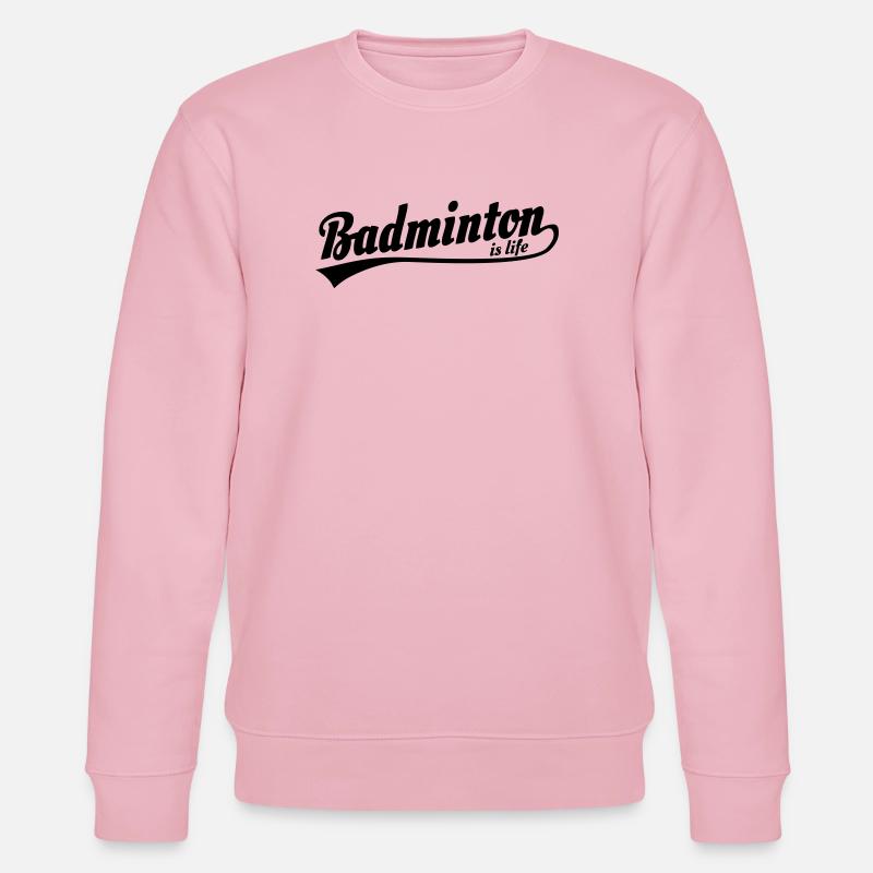 Badminton ist das Leben retro - Stanley/Stella Unisex Bio-Sweatshirt CHANGER  - Hellrosa