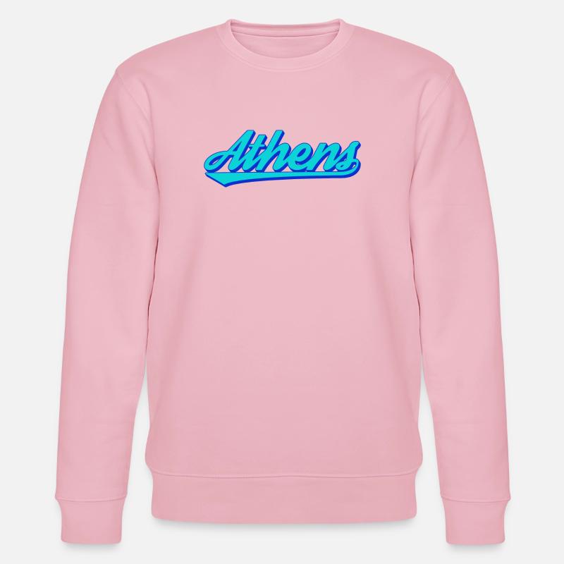 Athens Retro Script - Stanley/Stella CHANGER Unisex Organic Sweatshirt - cotton pink