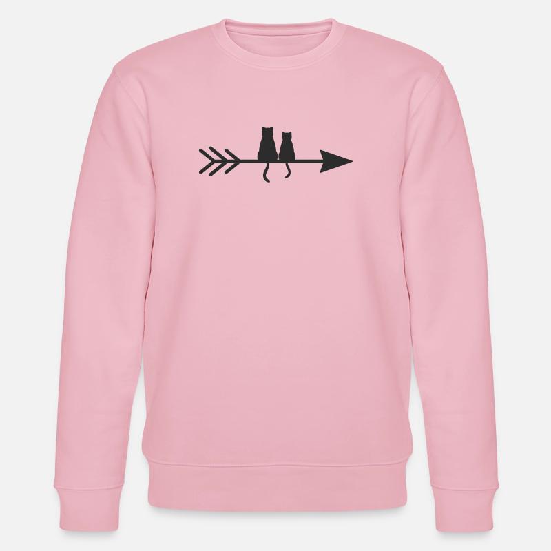 Silhouette de chats sur flèche - Sweat bio CHANGER Stanley/Stella Unisexe - rose pâle