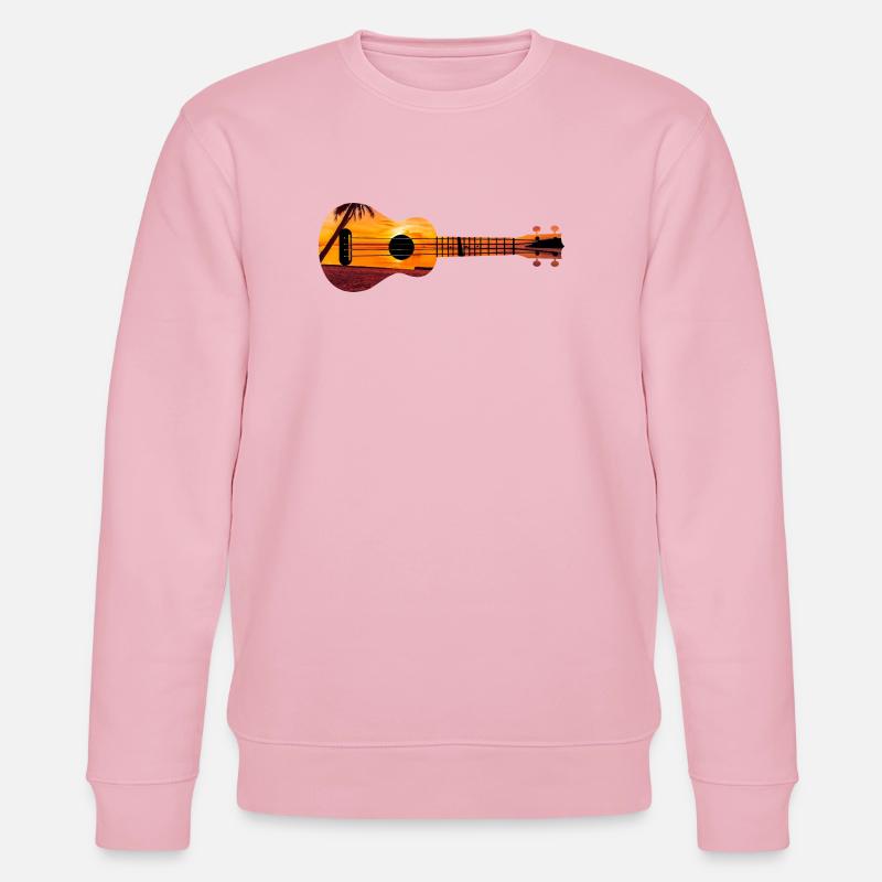 Hawaiian Ukulele Uke Beach Sunset - Stanley/Stella CHANGER Unisex Organic Sweatshirt - cotton pink