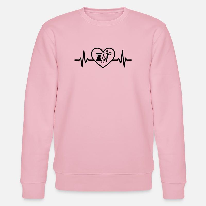 Nähen Garnrolle Nadel Schere Herz - Stanley/Stella Unisex Bio-Sweatshirt CHANGER  - Hellrosa