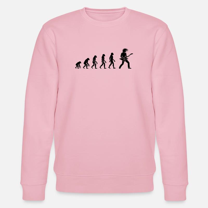 Evolution Rock 'n' Roll Gitarrist Design - Stanley/Stella Unisex Bio-Sweatshirt CHANGER  - Hellrosa