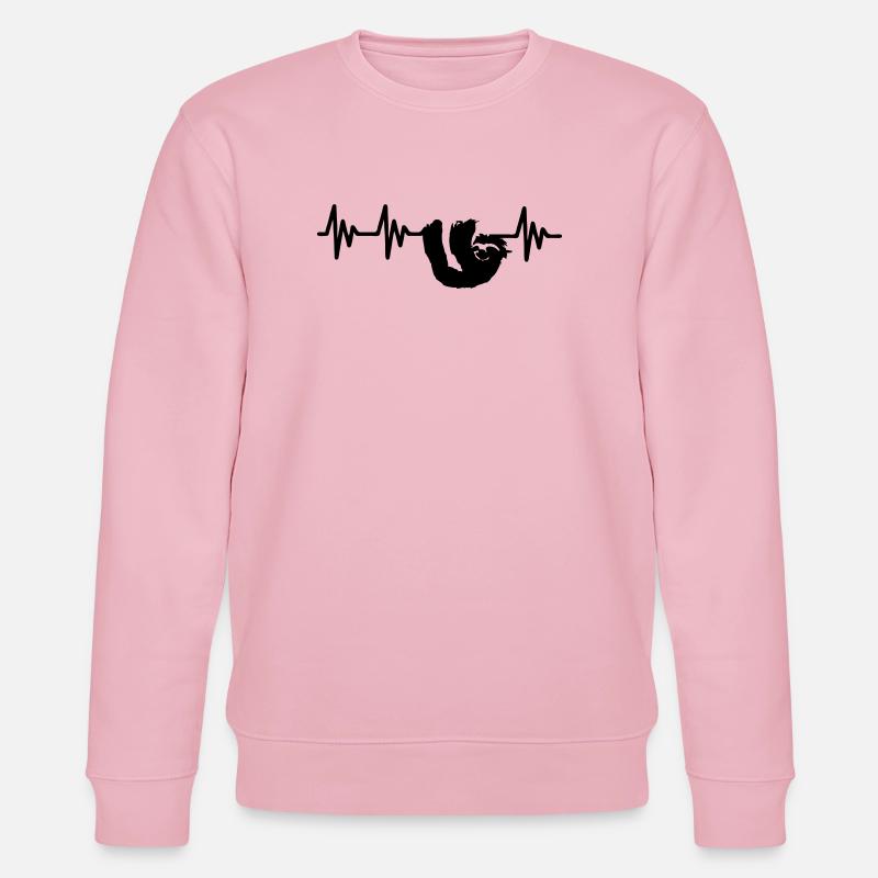 Herzlinie Faultier Geschenk - Stanley/Stella Unisex Bio-Sweatshirt CHANGER  - Hellrosa