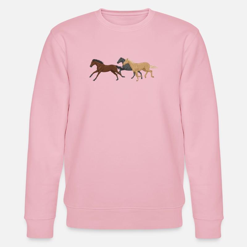 Three Horses - Stanley/Stella Unisex Bio-Sweatshirt CHANGER  - Hellrosa