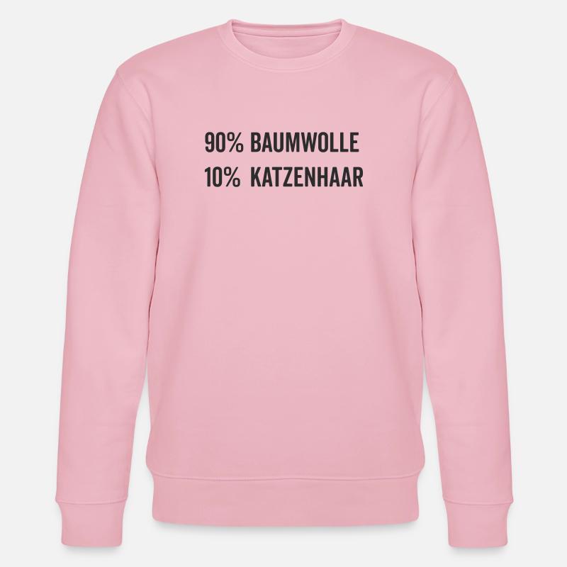 Baumwolle Katzenhaar Geschenk Katzenfreund - Stanley/Stella Unisex Bio-Sweatshirt CHANGER  - Hellrosa