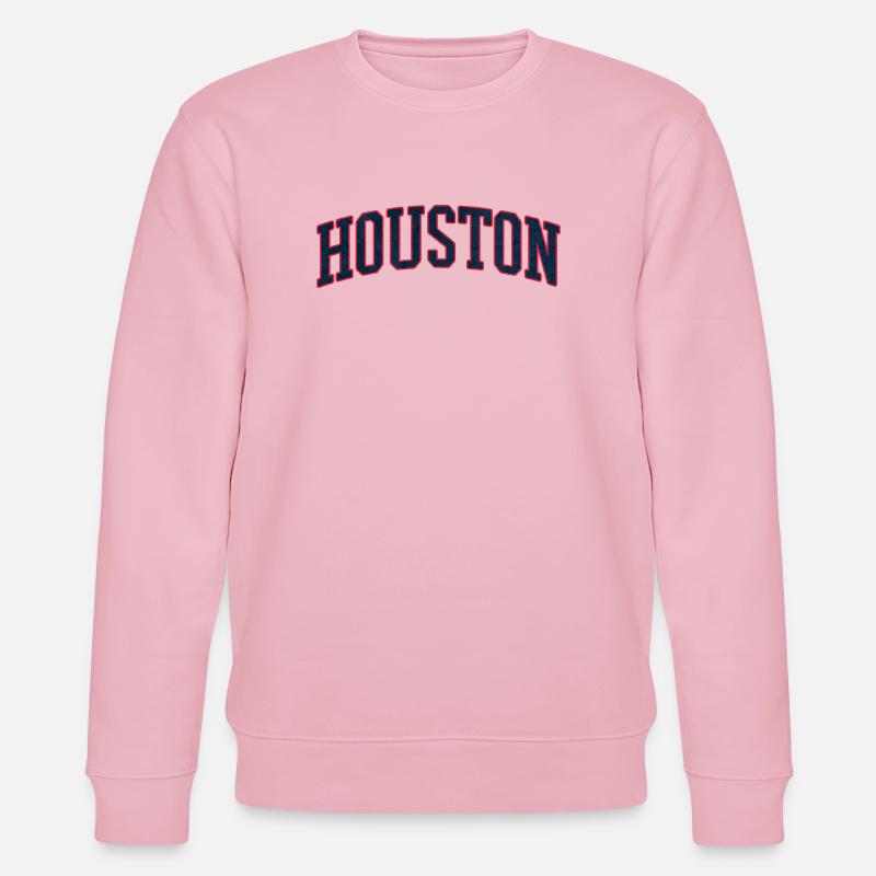 Houston Varsity Bogen Schriftzug - Stanley/Stella Unisex Bio-Sweatshirt CHANGER  - Hellrosa