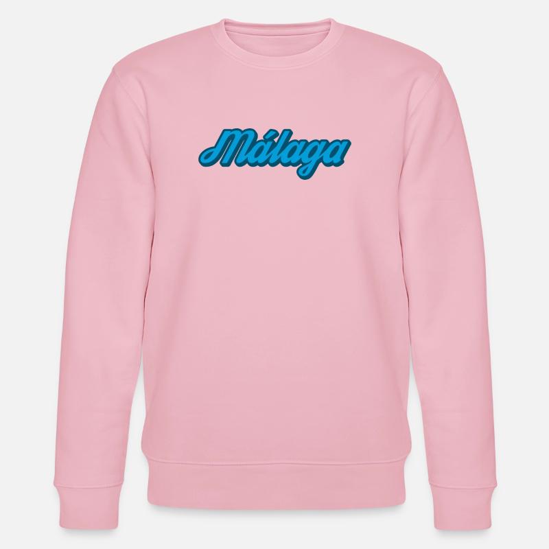 Málaga Coastal Script Blue - Stanley/Stella CHANGER Unisex Organic Sweatshirt - cotton pink
