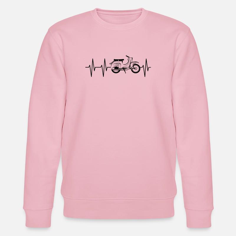 Simson Schwalbe Schwalbefahrer Herzschlag Puls - Stanley/Stella Unisex Bio-Sweatshirt CHANGER  - Hellrosa