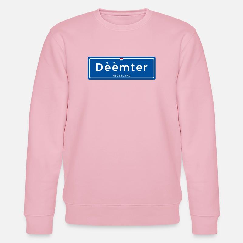 Dèèmter (Deventer) place name sign - Stanley/Stella CHANGER Unisex Organic Sweatshirt - cotton pink