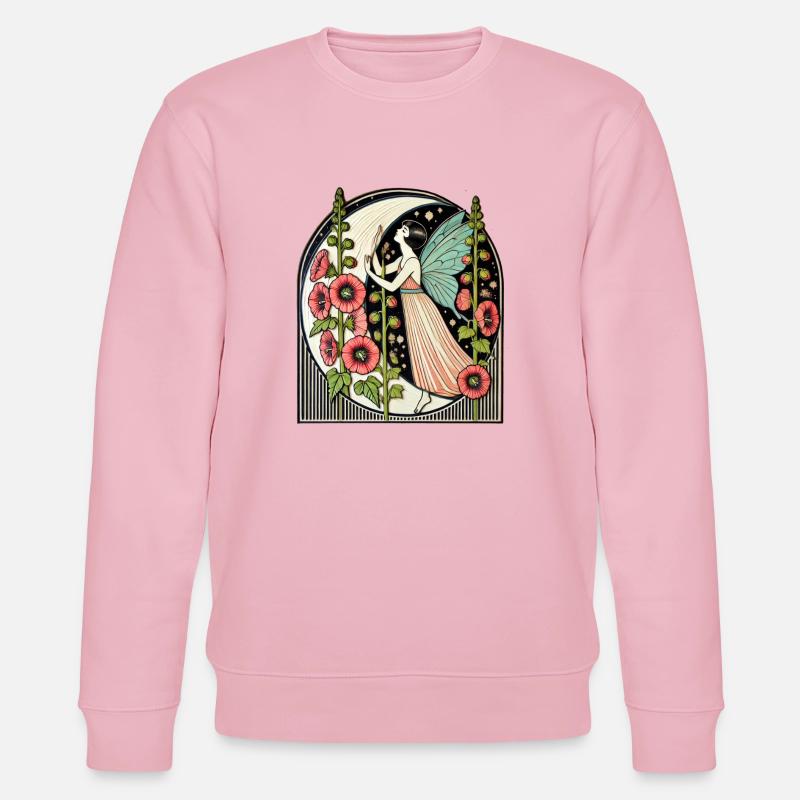 Roses trémières Fée - Sweat bio CHANGER Stanley/Stella Unisexe - rose pâle