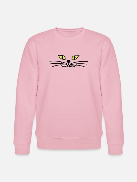 kitteh_face_green_eyes - Stanley/Stella CHANGER Unisex Organic Sweatshirt - cotton pink