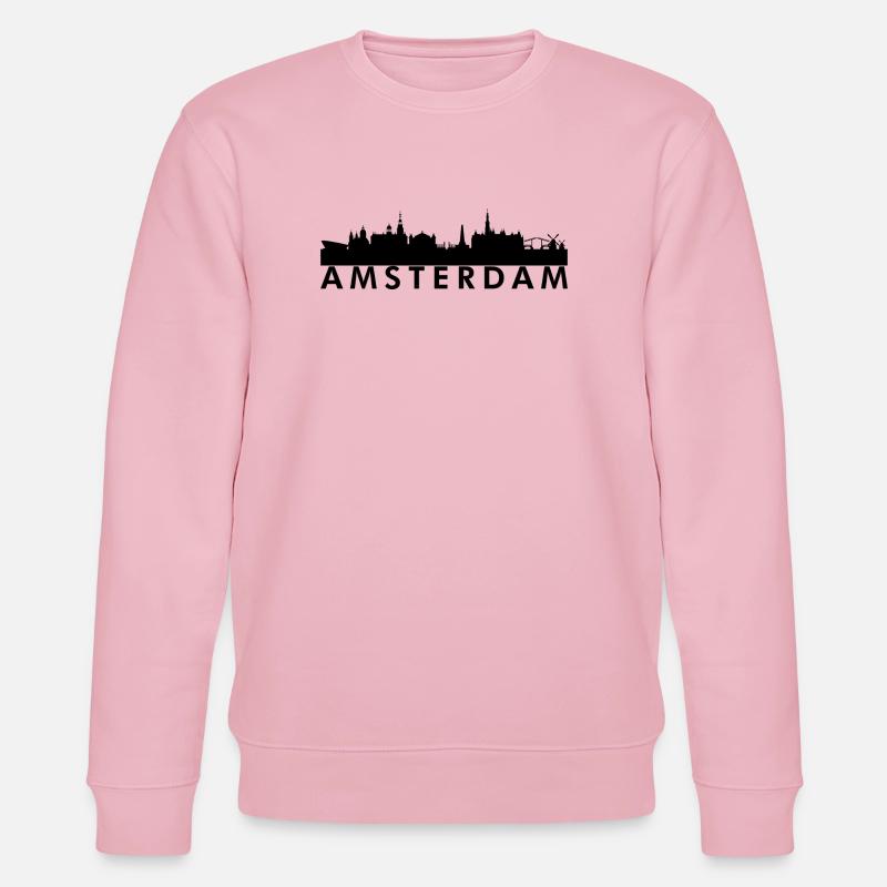 Silhouette de la Skyline d’Amsterdam - Sweat bio CHANGER Stanley/Stella Unisexe - rose pâle