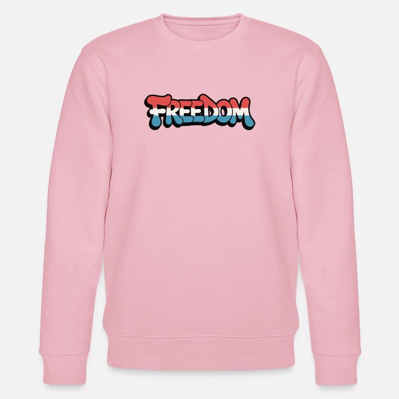 Freedom Typografie Statement Design - Stanley/Stella Unisex Bio-Sweatshirt CHANGER  - Hellrosa