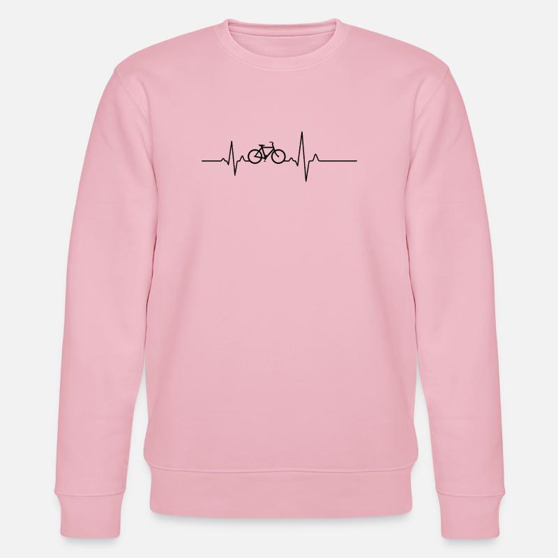 Cyclisme cardiaque – Amour du vélo ECG - Sweat bio CHANGER Stanley/Stella Unisexe - rose pâle