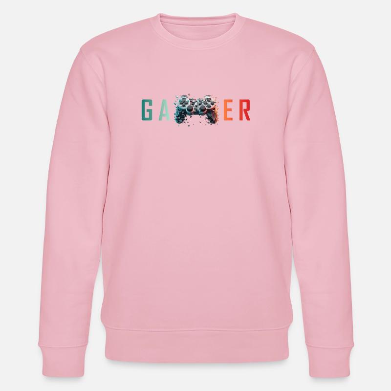 Gamer Explodierender Controller – Design - Stanley/Stella Unisex Bio-Sweatshirt CHANGER - Hellrosa