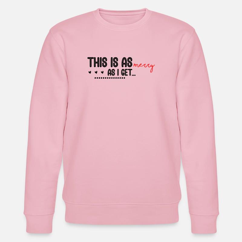 Merry Red Script Logo on Black - Stanley/Stella CHANGER Unisex Organic Sweatshirt - cotton pink