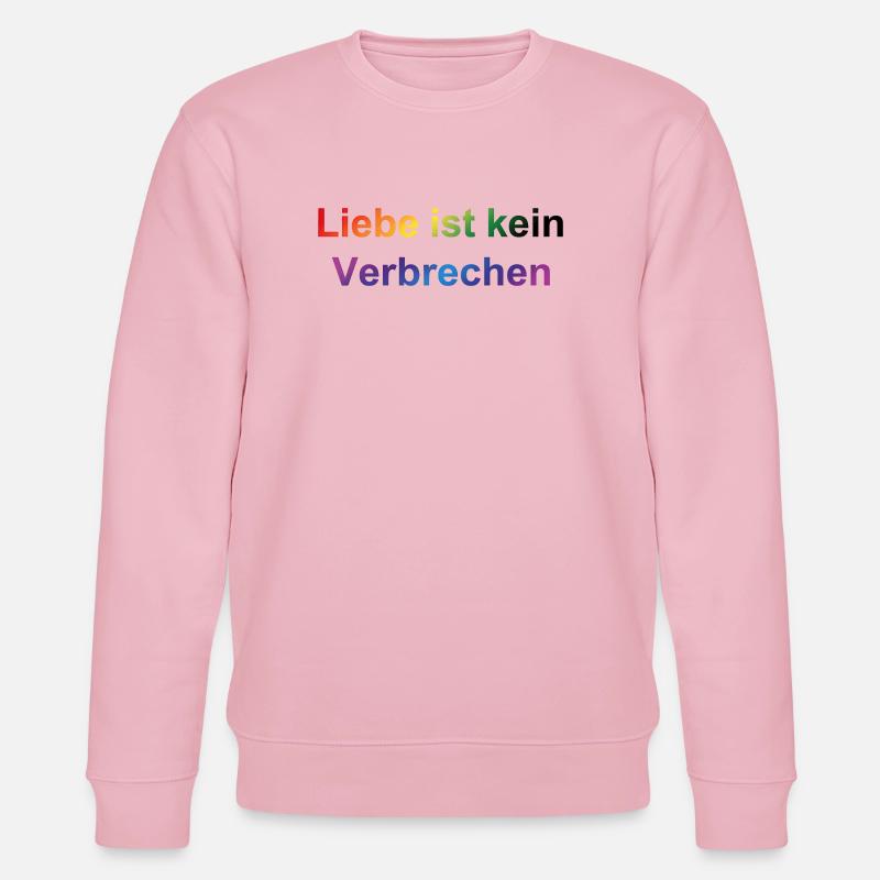 Liebe ist kein Verbrechen – Regenbogen Statement - Stanley/Stella Unisex Bio-Sweatshirt CHANGER  - Hellrosa