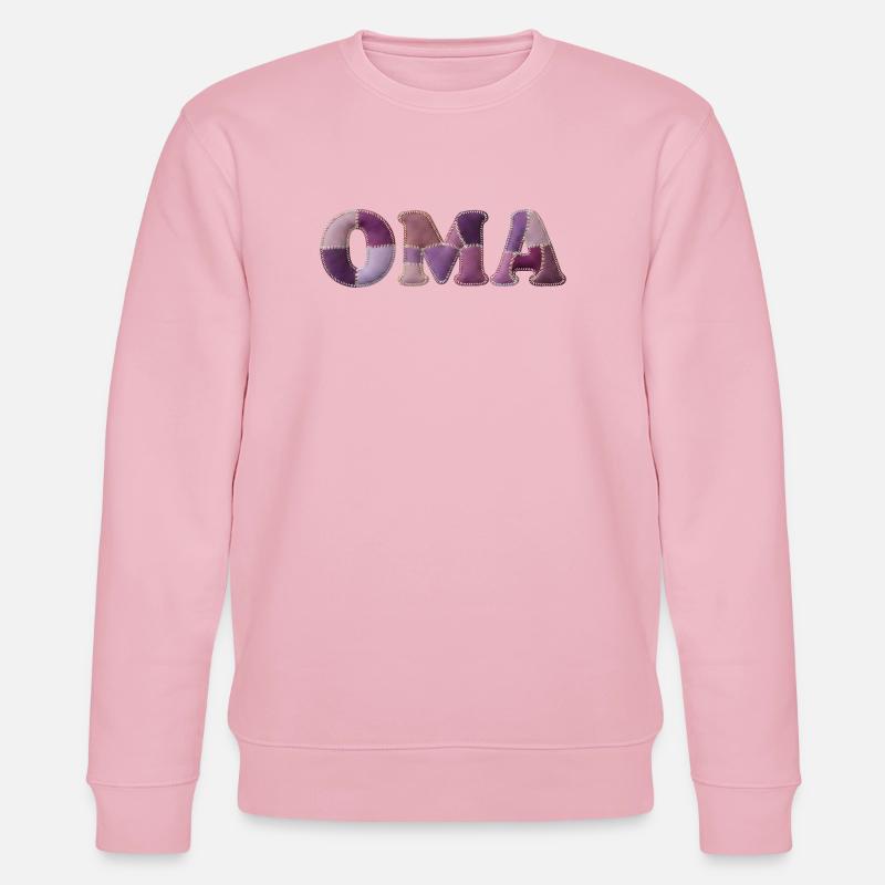 OMA Patchwork Stoff Design Geschenkidee - Stanley/Stella Unisex Bio-Sweatshirt CHANGER  - Hellrosa