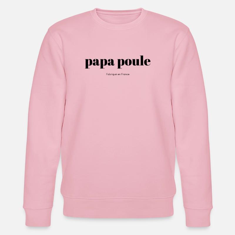 Papa-Poule-script - Sweat bio CHANGER Stanley/Stella Unisexe - rose pâle