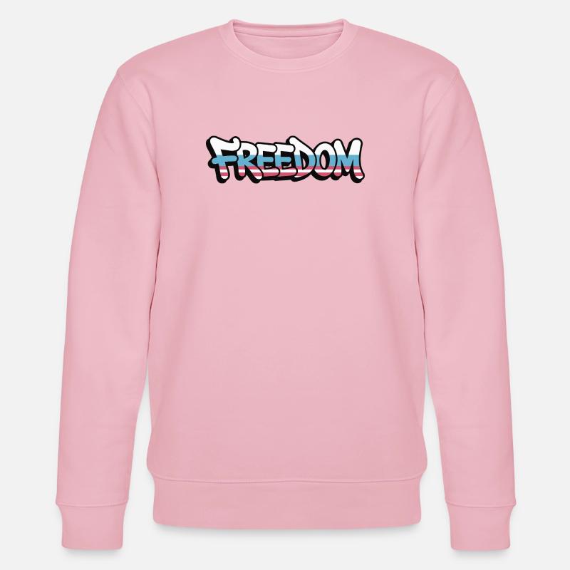 Freedom Typografie Statement Design - Stanley/Stella Unisex Bio-Sweatshirt CHANGER - Hellrosa