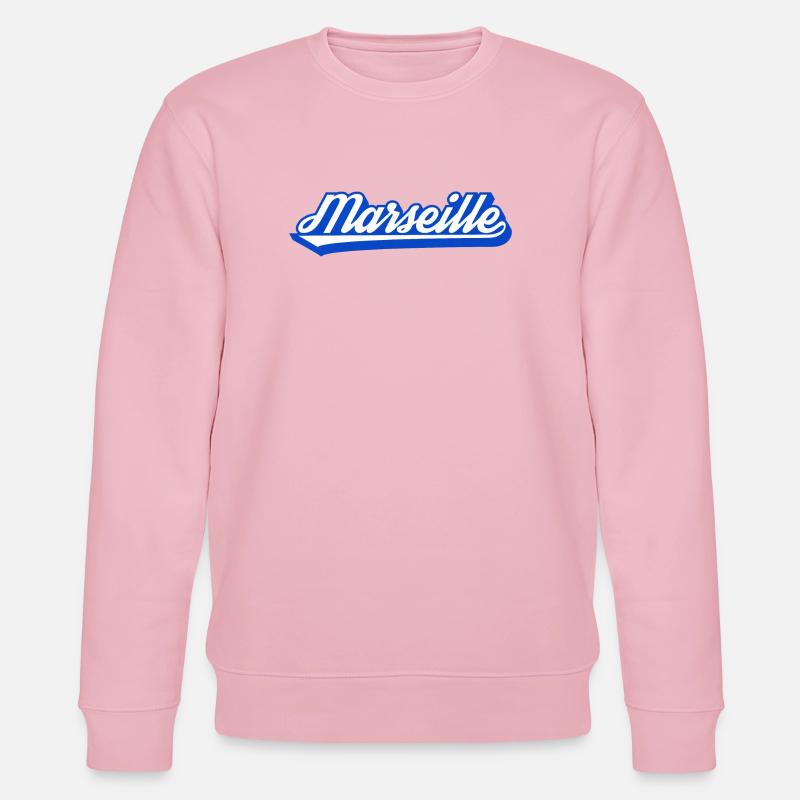Marseille Rétro Blue Script - Sweat bio CHANGER Stanley/Stella Unisexe - rose pâle