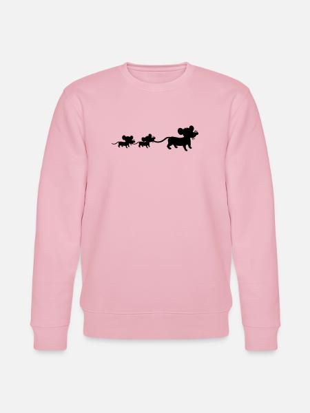 mus, familj, mamma, pappa, 2, barn, mamma, silhuett - Ekologisk sweatshirt CHANGER unisex från Stanley/Stella - ljusrosa