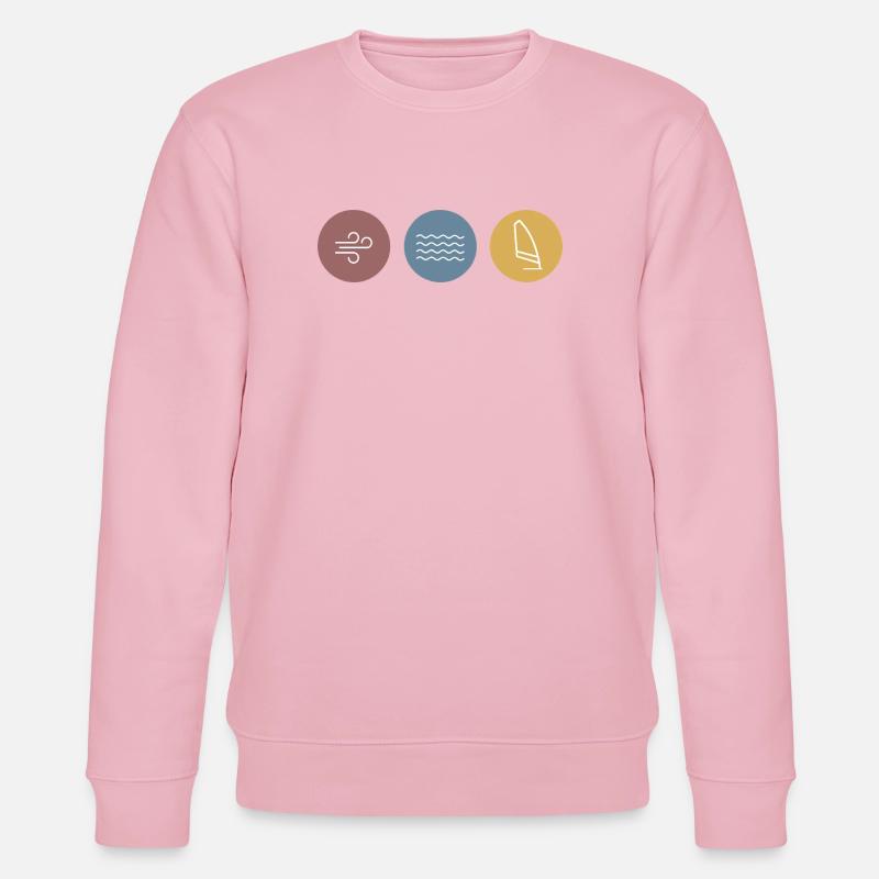 Bunte Icons Windsurfen - Stanley/Stella Unisex Bio-Sweatshirt CHANGER  - Hellrosa