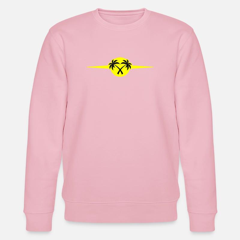 Icône de Palm Trees Beach - Sweat bio CHANGER Stanley/Stella Unisexe - rose pâle