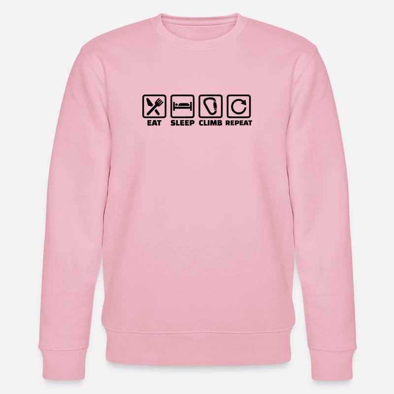 Eat Sleep Climb Repeat – Klettern & Bouldern - Stanley/Stella Unisex Bio-Sweatshirt CHANGER  - Hellrosa