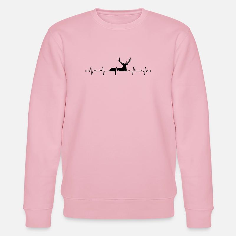 Herzschlag-Hirschjagd - Stanley/Stella Unisex Bio-Sweatshirt CHANGER  - Hellrosa