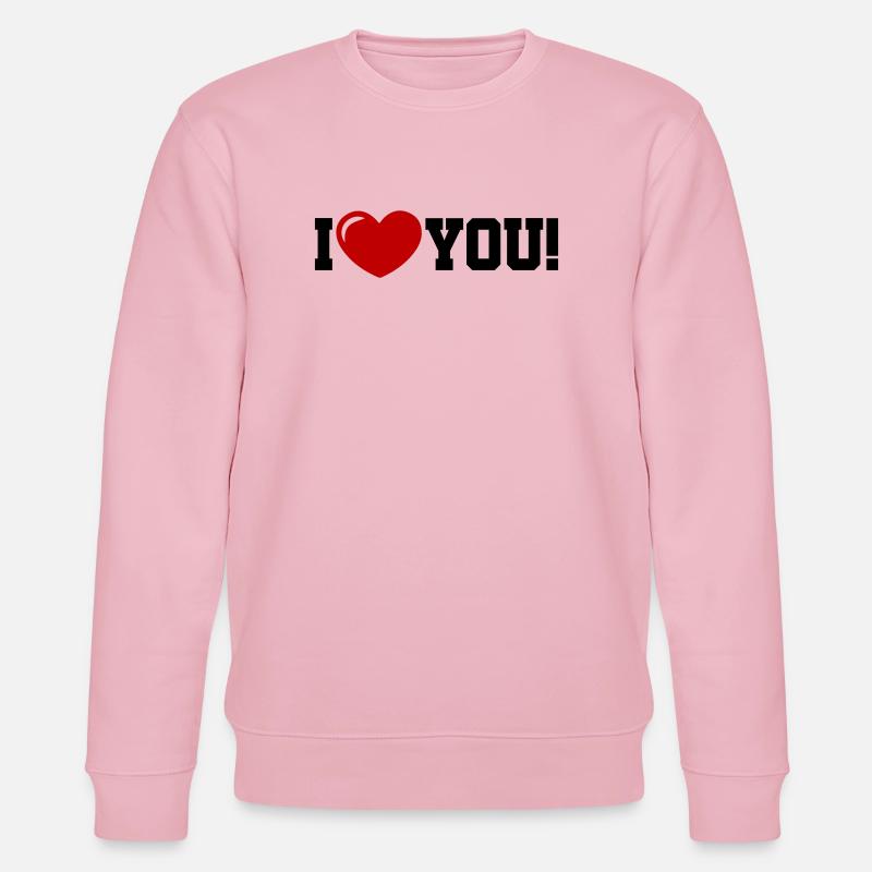 Je t’aime - Ich Liebe Dich - Sweat bio CHANGER Stanley/Stella Unisexe - rose pâle