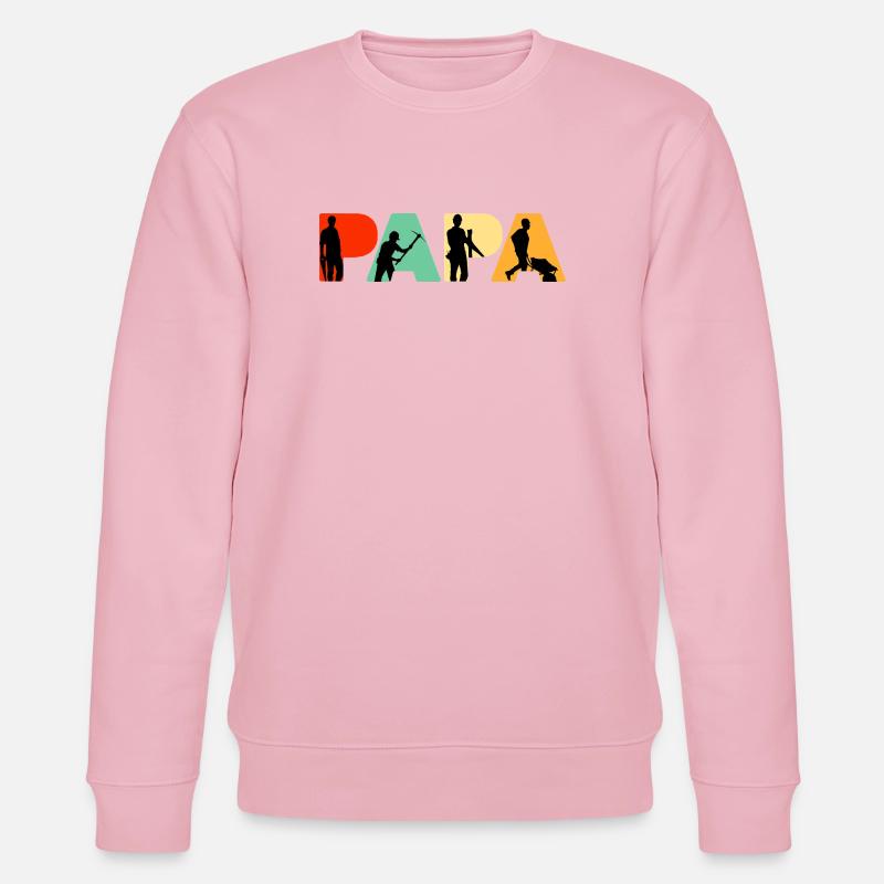 Ouvrier du bâtiment Papa Silhouette Père - Sweat bio CHANGER Stanley/Stella Unisexe - rose pâle
