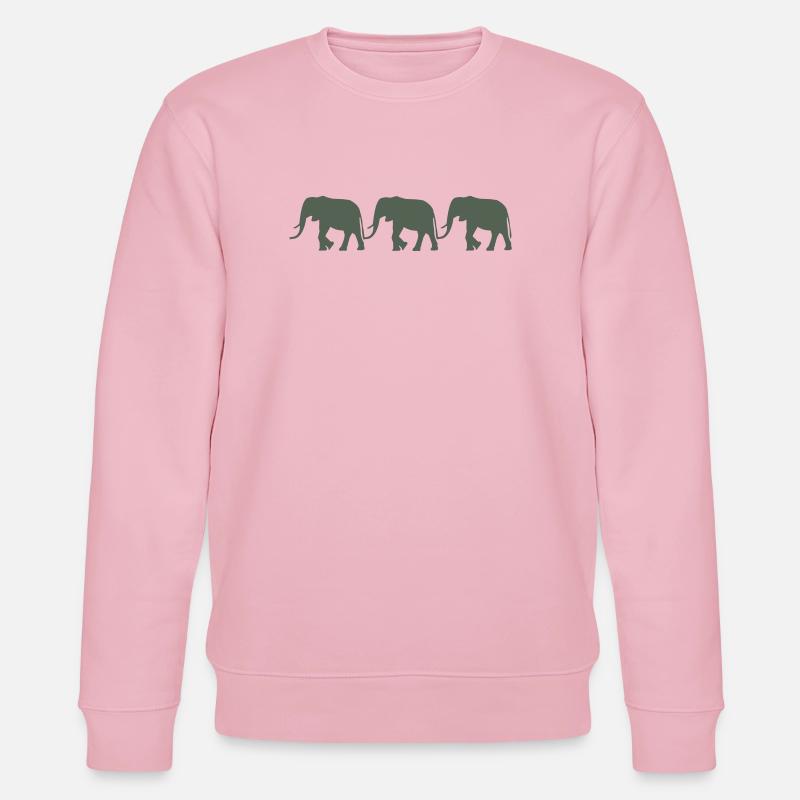 Éléphants - Sweat bio CHANGER Stanley/Stella Unisexe - rose pâle