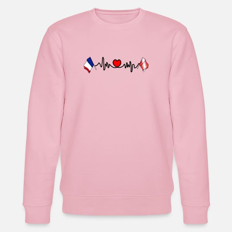 Herzfrequenz von Elsass, Frankreich - Stanley/Stella Unisex Bio-Sweatshirt CHANGER  - Hellrosa