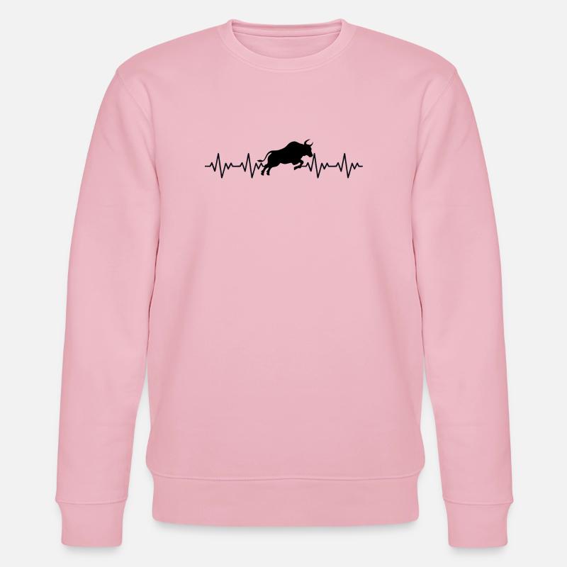 Stier Spanien Spanisch EKG Herzschlag - Stanley/Stella Unisex Bio-Sweatshirt CHANGER  - Hellrosa