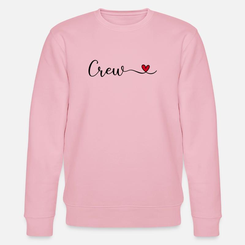 Crew mit Herz Design - Stanley/Stella Unisex Bio-Sweatshirt CHANGER  - Hellrosa