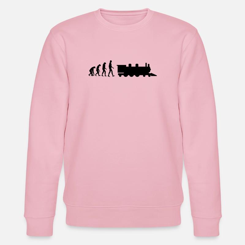 Railway Railwayman Cheminot Train Eisenbahn - Stanley/Stella CHANGER Unisex Organic Sweatshirt - cotton pink