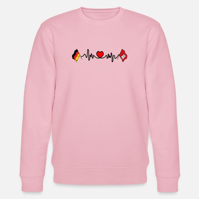 Cardio heart Drapeau Allemagne, drapeau Hambourg - Sweat bio CHANGER Stanley/Stella Unisexe - rose pâle