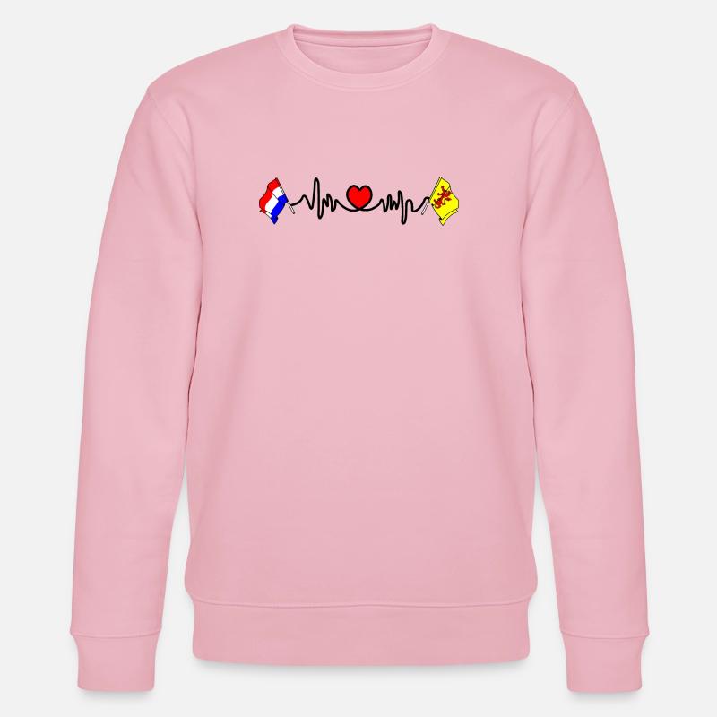 Cardio coeur Drapeau Pays-Bas, Hollande méridionale - Sweat bio CHANGER Stanley/Stella Unisexe - rose pâle