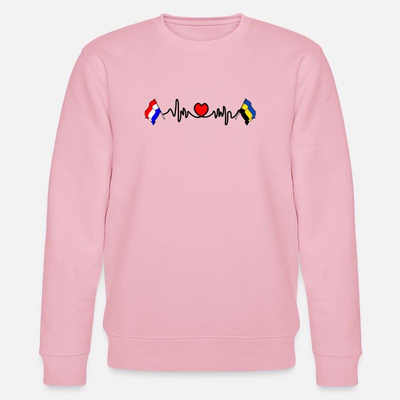 Cardio coeur Drapeau Pays-Bas, drapeau Gueldre - Sweat bio CHANGER Stanley/Stella Unisexe - rose pâle