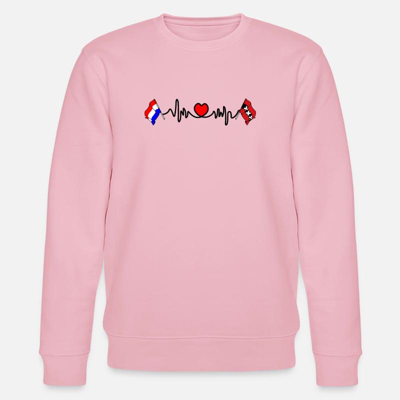 Cardio coeur Drapeau Pays-Bas, Amsterdam - Sweat bio CHANGER Stanley/Stella Unisexe - rose pâle