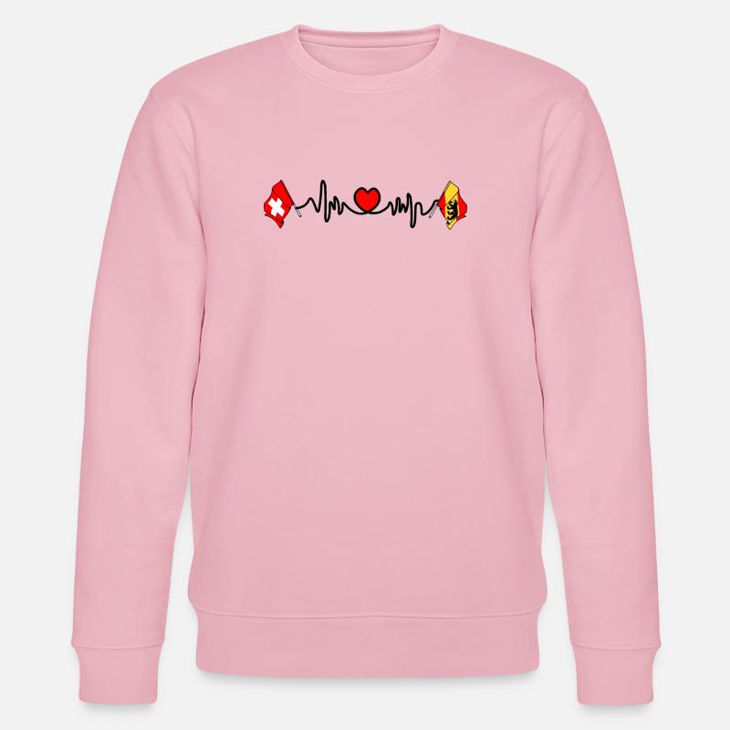Cardio heart Drapeau Suisse, drapeau Berne - Sweat bio CHANGER Stanley/Stella Unisexe - rose pâle