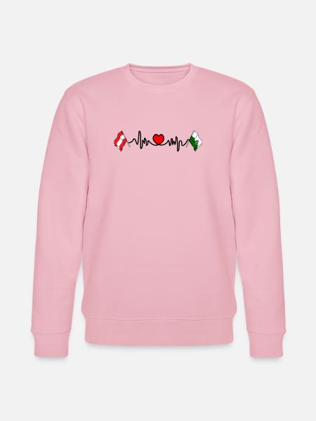 Steiermark-Flaggen mit Herzschlag - Stanley/Stella Unisex Bio-Sweatshirt CHANGER - Hellrosa