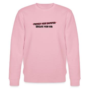 protect your daughter, educate your son - Stanley/Stella Unisex Bio-Sweatshirt CHANGER  - Hellrosa - Vorne - Jaron (178cm) & Liana (172cm)
