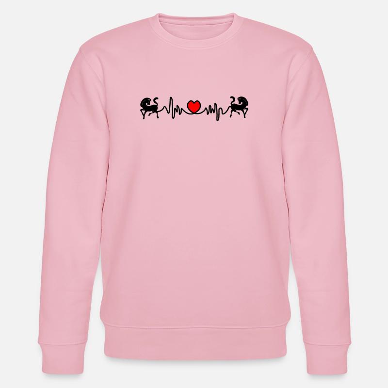 Zwei Pferde Cardio-Herzfrequenz - Stanley/Stella Unisex Bio-Sweatshirt CHANGER - Hellrosa