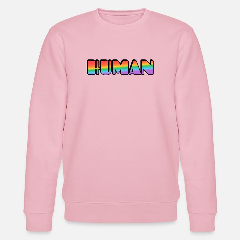 Rainbow Human Typografie - Stanley/Stella Unisex Bio-Sweatshirt CHANGER  - Hellrosa