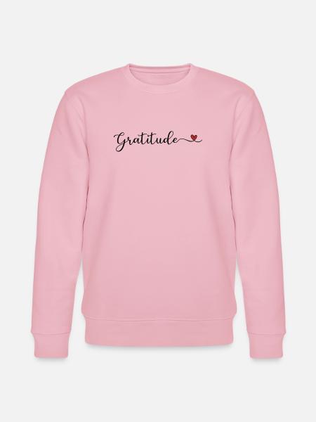 Dankbarkeit niedliches Design mit Herz - Stanley/Stella Unisex Bio-Sweatshirt CHANGER  - Hellrosa