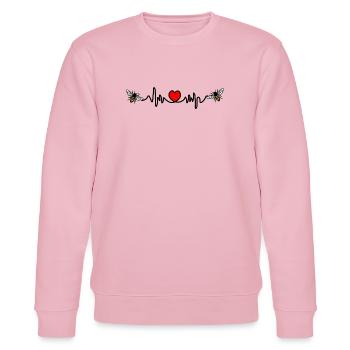 Cardio-Liebe für Bienen - Stanley/Stella Unisex Bio-Sweatshirt CHANGER  - Hellrosa - Vorne - Jaron (178cm) & Liana (172cm)